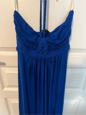Sky Cobalt Blue braided tie maxi dress